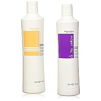 Fanola No Yellow Shampoo & Nutri Care Restructuring Conditioner 11.8 oz / 2pk - Anti Brass Depositing Purple Shampoo Toner for Blonde Hair + Nutri Care Restructuring Deep Conditioner for Damaged Hair