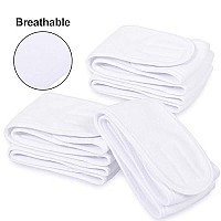 Whaline Spa Facial Headband Head Wrap Terry Cloth Headband 4 counts Stretch Towel for Bath, Makeup and Sport (White)