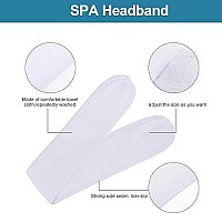 Whaline Spa Facial Headband Head Wrap Terry Cloth Headband 4 counts Stretch Towel for Bath, Makeup and Sport (White)