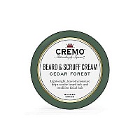 Cremo Beard & Scruff Cream, Cedar Forest, 4 oz - Soothe Beard Itch, Condition and Offer Light-Hold Styling for Stubble and Scruff (Product Packaging May Vary)