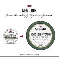 Cremo Beard & Scruff Cream, Cedar Forest, 4 oz - Soothe Beard Itch, Condition and Offer Light-Hold Styling for Stubble and Scruff (Product Packaging May Vary)