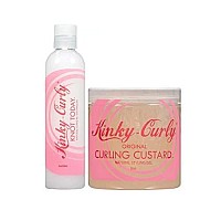 Kinky Curly Knot Today Leave In Conditioner/Detangler 8 oz + Kinky Curly Curl Custard Gel 8 oz