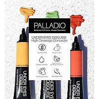 Palladio Full Coverage Concealer, Under Eyes Disguise, Creamy Face and Eye Concealer, Evens Skin Tone, Conceals Blemishes, Dark Circles and Fine Lines, Use with Concealer Brush, Lemonade