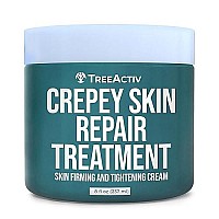 TreeActiv Crepey Skin Repair Treatment, 8oz, Firming Crepe Skin Cream with Hyaluronic Acid & Shea Butter to Deeply Moisturize & Tighten Wrinkly Dry Crepe Skin, 500+ Uses