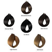 Tape in Hair Extensions Real Human Hair Dark Brown 100% Remy Human Hair Extensions Silky Straight for Fashion Women 20 Pcs/Package(16Inch 2 30g)