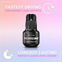 Super Strong Eyelash Extension Glue for Professionals | Strongest Black Lash Adhesive for Long Lasting Semi Permanent Individual Lash Extensions | 1-2s Fastest Drying & up to 7 Weeks Retention