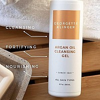 Georgette Klinger Argan Oil Cleansing Gel - Nourishing, Moisturizing, Antioxidant-Rich, With Deeply Healing Argan, Olive, And Bergamot Dissolve Existing Oils And Wash Away Dirt, Makeup - 6.7 oz