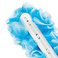 Arswin Lufa Back Scrubber for Shower, Anti-Slip Long Handle Bath Sponge Shower Brush, Soft Nylon Mesh Back Cleaner Washer, Loofah on a Stick Body Brush for Women&Men (Blue)