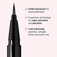 IT Cosmetics Superhero Liquid Eyeliner Pen, Black - 24-Hour Waterproof Formula Wont Smudge or Fade - With Peptides, Collagen, Biotin & Kaolin Clay - 0.18 fl oz