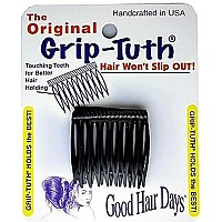 Good Hair Days The Original Grip-Tuth Hair Combs, Set of 2, 40074 Black 1 1/2 Wide