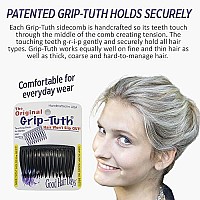 Good Hair Days The Original Grip-Tuth Hair Combs, Set of 2, 40074 Black 1 1/2 Wide