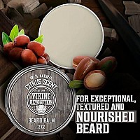 Viking Revolution Beard Balm - All Natural Grooming Treatment with Argan Oil & Mango Butter - Strengthens & Softens Beards & Mustaches - Citrus Scent Leave in Conditioner Wax for Men - 1 Pack