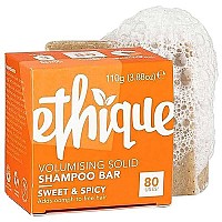 Ethique Sweet & Spicy Volumising Solid Shampoo Bar for Fine Hair - Plastic-Free, Vegan, Cruelty-Free, Eco-Friendly, 3.88 oz (Pack of 1)