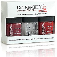 Dr.'s Remedy Enriched Nail Polish - Trio Collection - Remedy Red, Balance Brick Red, Total Two-in-One Glaze