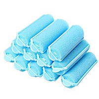 Pengxiaomei 12Pcs Foam Sponge Hair Rollers, Blue Hair Curlers Bouncy Curls Style Tools Accessories