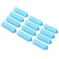 Pengxiaomei 12Pcs Foam Sponge Hair Rollers, Blue Hair Curlers Bouncy Curls Style Tools Accessories