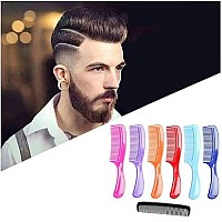 LUXXII - (6 Pack) 8 Colorful Styling Essentials Round Handle Comb and (1 Pack) 5 Favorict Pocket Comb (A)