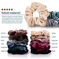 Whaline 12 Pack Hair Scrunchies Premium Velvet Scrunchy Elastic Hair Bands for Girls, Women Hair Accessories (12 Colors)