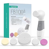 VOYOR Facial Cleansing Brush Waterproof Spin Face Brush 5-in-1 Body Cleansing Brush Set for Deep Skin Cleansing, Gentle Exfoliating, Blackhead Removal FB100