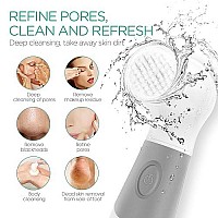 VOYOR Facial Cleansing Brush Waterproof Spin Face Brush 5-in-1 Body Cleansing Brush Set for Deep Skin Cleansing, Gentle Exfoliating, Blackhead Removal FB100