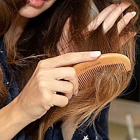 GranNaturals Wooden Comb for Detangling & Styling Wet or Dry Curly, Thin, Thick, Wavy, or Straight Hair - Small Pocket Sized Fine Tooth Natural Wood Comb for Women