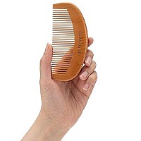 GranNaturals Wooden Comb for Detangling & Styling Wet or Dry Curly, Thin, Thick, Wavy, or Straight Hair - Small Pocket Sized Fine Tooth Natural Wood Comb for Women