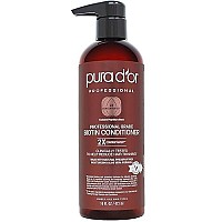 PURA D'OR Professional Grade Biotin Conditioner For Thinning Hair, Clinically Proven Anti-Thinning Hair Care, 2X Concentrated DHT Blocker Hair Thickening Products For Women & Men, 16oz