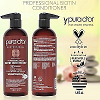 PURA D'OR Professional Grade Biotin Conditioner For Thinning Hair, Clinically Proven Anti-Thinning Hair Care, 2X Concentrated DHT Blocker Hair Thickening Products For Women & Men, 16oz