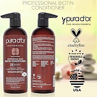 PURA D'OR Professional Grade Biotin Conditioner For Thinning Hair, Clinically Proven Anti-Thinning Hair Care, 2X Concentrated DHT Blocker Hair Thickening Products For Women & Men, 16oz