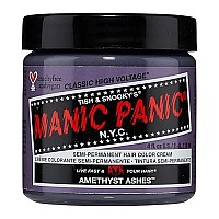 MANIC PANIC Amethyst Ashes Hair Dye - Classic High Voltage - Semi-Permanent Hair Color - Smokey Grey With Cool Purple Tones - Vegan, PPD & Ammonia Free - For Coloring Hair on Women & Men