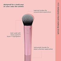 Real Techniques Instapop Cheek Makeup Brush, Makeup Brush for Blush, Bronzer, & Highlighter, Face Brush for Loose or Pressed Powder, Cruelty Free, Synthetic Bristles, 1 Count