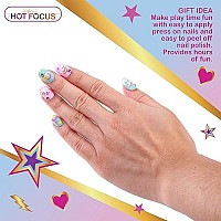 Hot Focus Scented Nail Boutique - 168 Piece Unicorn Nail Art Kit Includes Press on Nails, Nail Patches, Nail Stickers, Nail Polishes, Nail File and Ring - Non-Toxic Water Based Peel Off Nail Polish