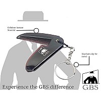 G.B.S Handmade Saw-Cut Men's Beard Mustache Folding Pocket Comb with Key chain