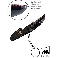 G.B.S Handmade Saw-Cut Men's Beard Mustache Folding Pocket Comb with Key chain