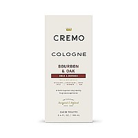 Cremo Bourbon & Oak Cologne Spray, A Sophisticated Blend of Distillers Spice, Fine Bourbon and White Oak, 3.4 Fl Oz