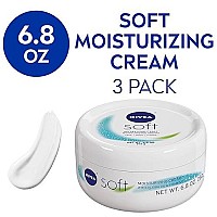 NIVEA Soft Cream, Refreshingly Soft Moisturizing Cream, Body Cream, Face Cream, and Hand Cream, 3 Pack of 6.8 Oz Jars