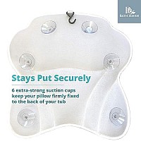 Bath Haven Bath Pillow Bathtub Pillow Back Neck Support Pillow, Spa Cushion for Tub, Relaxing Headrest Bath Pillow, Portable Washable Bathtub Accessories with 3D Air Mesh Thick Soft Bath Pillow, White