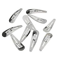 Metal Silver 50 Pcs Mini Small 30mm Snap Hair Clips Hair pins Hair Barrettes Hair Accessories