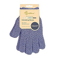 Evridwear Exfoliating Dual Texture Bath Gloves for Shower, Spa, Massage and Body Scrubs, Dead Skin Cell Remover, Gloves with Hanging Loop (1 Pair Heavy Glove)