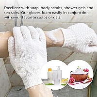 Evridwear Exfoliating Dual Texture Bath Gloves for Shower, Spa, Massage and Body Scrubs, Dead Skin Cell Remover, Gloves with Hanging Loop (1 Pair Light Glove)