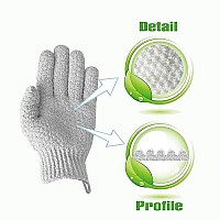 Evridwear Exfoliating Dual Texture Bath Gloves for Shower, Spa, Massage and Body Scrubs, Dead Skin Cell Remover, Gloves with Hanging Loop (1 Pair Light Glove)