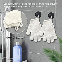 Evridwear Exfoliating Dual Texture Bath Gloves for Shower, Spa, Massage and Body Scrubs, Dead Skin Cell Remover, Gloves with Hanging Loop (1 Pair Light Glove)