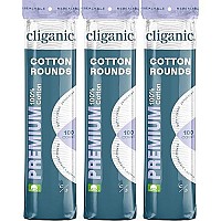 Cliganic Premium Cotton Rounds for Face (300 Count) - Makeup Remover Pads, Hypoallergenic, Lint-Free | 100% Pure Cotton