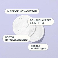 Cliganic Premium Cotton Rounds for Face (300 Count) - Makeup Remover Pads, Hypoallergenic, Lint-Free | 100% Pure Cotton