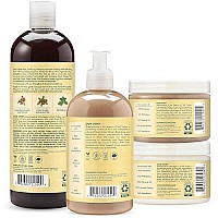 Shea Moisture Shampoo 16 Fl Oz, Conditioner 13 Fl Oz with Leave in Conditioner 15 Oz & Treatment Masque 12 Oz, Jamaican Black Castor Oil for Hair Growth, Strengthen & Restore, Curly Hair Products