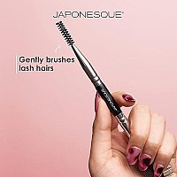 JAPONESQUE Brow & Lash Shaper with 3 Different Spoolie Brushes, for Separating Lashes, Eliminating Mascara Clumps, and Grooming and Shaping Brows