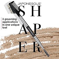 JAPONESQUE Brow & Lash Shaper with 3 Different Spoolie Brushes, for Separating Lashes, Eliminating Mascara Clumps, and Grooming and Shaping Brows