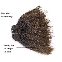 Lacer Hair Curly Clip in Real Remy Human Hair Extensions Afro Kinky Curly Clip ins 4B 4C Natural Black Hair Extensions with 17 Clips 120G Full Head,10 inch,T1B/4 AC