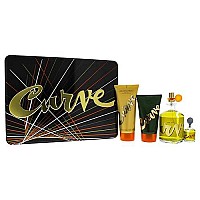 Liz Claiborne Curve 4 Pc. Gift Set (Cologne Spray + Mini + After Shave + Hair & Body Wash) for Men, 4.2 Fl Ounce