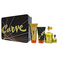 Liz Claiborne Curve 4 Pc. Gift Set (Cologne Spray + Mini + After Shave + Hair & Body Wash) for Men, 4.2 Fl Ounce